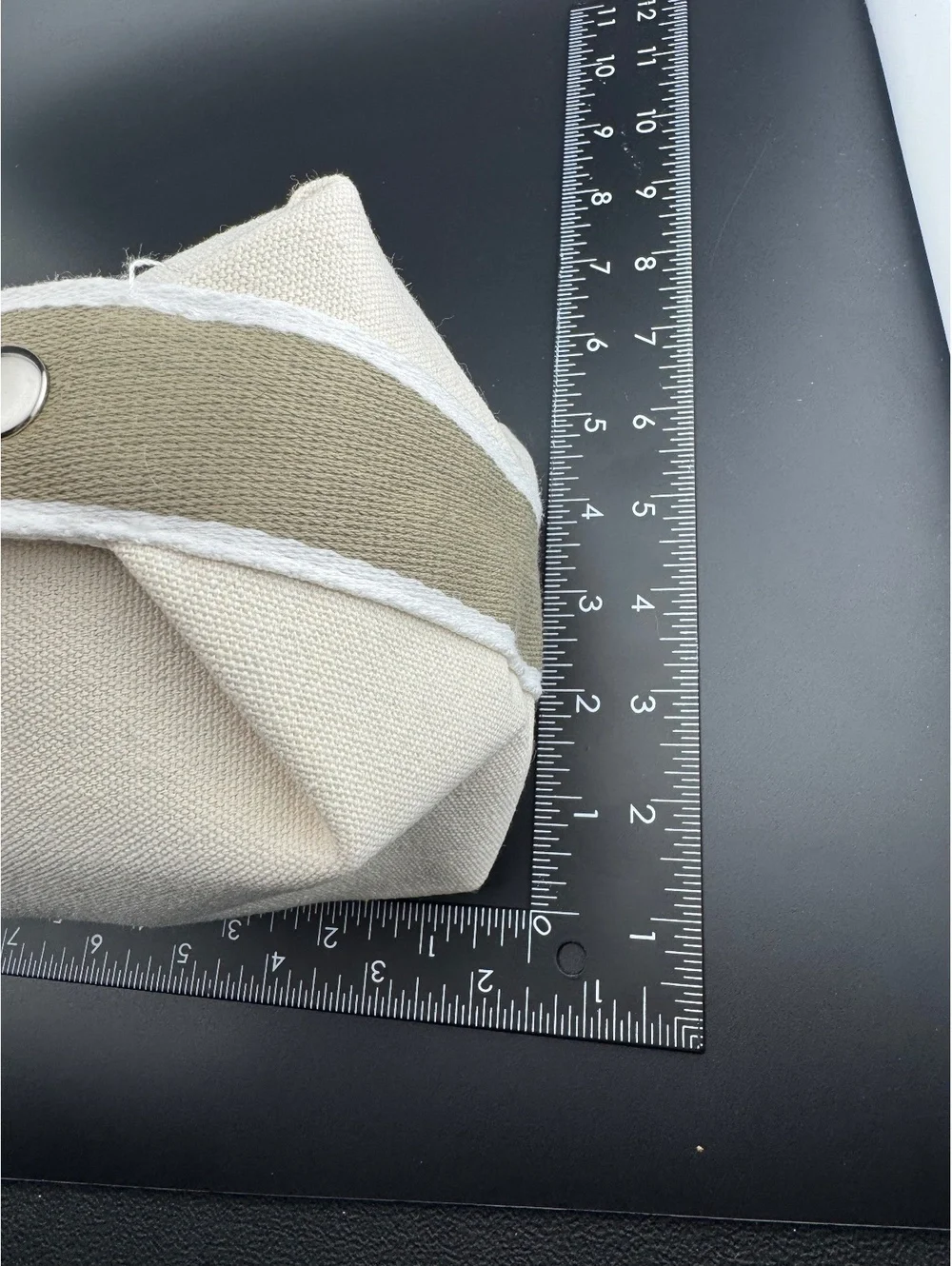 Canvas Cosmetic Bag with Zipper and Snap Closure